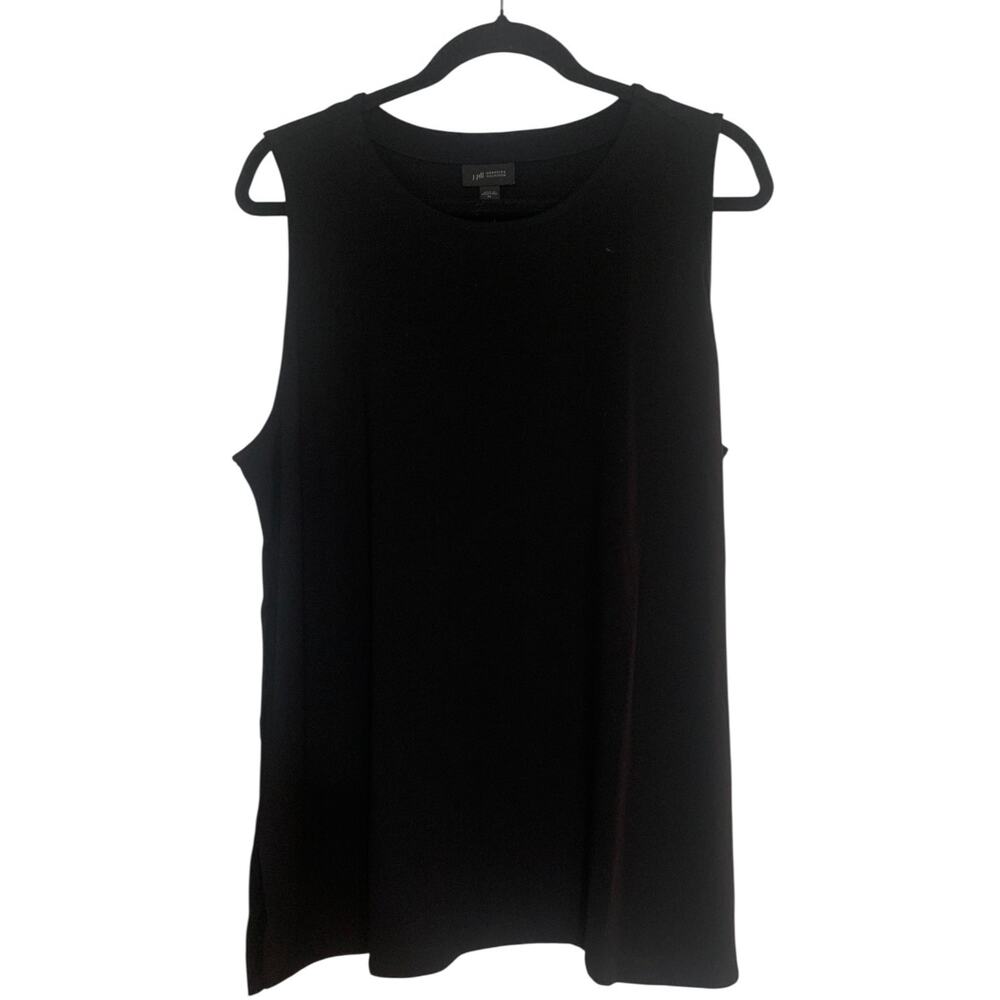 NWT J.Jill Black Knit Tank Top Sleeveless Basic Size XL Layering Minimalist Mob - Picture 2 of 5